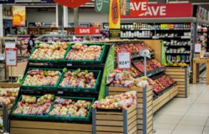 shop with vegetable racks
